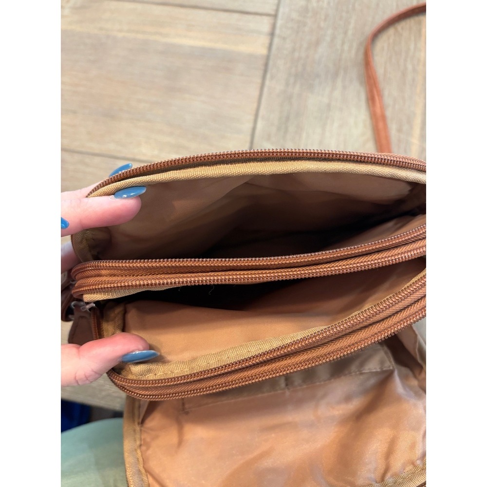 Multi Sac Brown Faux Leather Crossbody Bag‎ Organizer Multiple Pockets - Picture 8 of 8